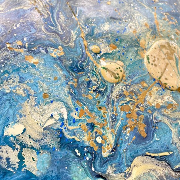 Ebb and Flow Original Art Mixed Media Painting Frame Ready Artwork 11x14in - Picture 3 of 8